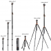 K&F Concept T254A7+BH-28L Aluminum Camera Tripod (KF09.119) 2.3m with Transverse Overhead Center Column & 360° Panoramic Ball Head