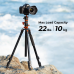 K&F Concept T254A7+BH-28L Aluminum Camera Tripod (KF09.119) 2.3m with Transverse Overhead Center Column & 360° Panoramic Ball Head