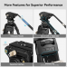 SmallRig AD-100 FreeBlazer Carbon Fiber Tripod 197cm Height, 10kg Load with Fluid Head for Video 3989