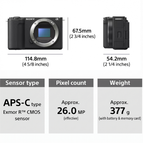 Sony ZV-E10 II Mirrorless Camera with 16-50mm Lens | Photography and Lighting Equipment