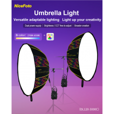 NiceFoto DL120-3000C Umbrella Light-Parabolic series 120cm RGB 300W