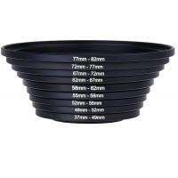 Step Up Lens Filter Adapter Rings - Set of 9 - Allows You to Fit Larger Size Lens Filters on a Lens with a Smaller Diameter