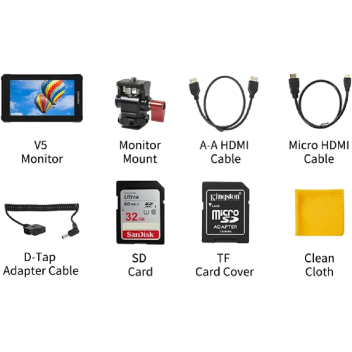 Desview V5 5.5'' 4K/Full HD HDMI Recording Monitor | Photography and Lighting Equipment