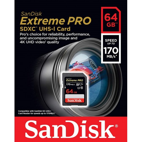 SanDisk Extreme PRO 64GB 170MB/s | Photography and Lighting Equipment
