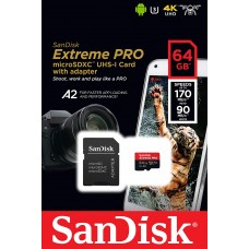 SanDisk Extreme Pro MicroSDXC 64GB 170MB/s with Adapter