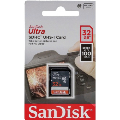 SanDisk Ultra 32GB Class 10 100MB/s SDHC UHS-I Memory Card | Photography and Lighting Equipment
