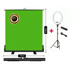 Chroma Key-Roll-Up 150x200cm and Ring Light with Remote Camera Jo Kit-13