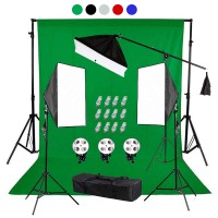 backdrop Stand 3x3m & muslin backdrops 6x3m & Continuous SoftBox Lighting Kit Jo-5