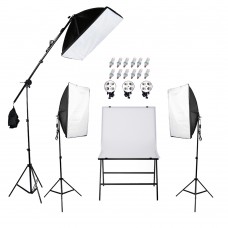 Continuous Softbox Lighting Kit & Shooting Chair 60x100CM Easy Set Up Camera Jo Kit-8