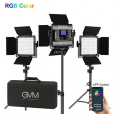 GVM 800D-RGB LED Studio 3-Video Light Kit