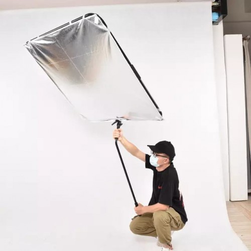 Studio Reflector with folding frame and Handle Rod 100x100cm | Photography and Lighting Equipment