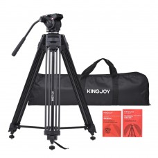 KINGJOY VT-2500 Video Tripod with VT-3510 Fluid Damping Head + Carry Bag