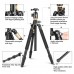 KOLIVAR QZSD Q999H Horizontal Professional Video Portable Tripod Monopod 4 Sections With 360 Ball Head