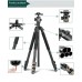 KOLIVAR Q298H Horizontal Professional Video Portable Tripod 4 Sections With 360 Ball Head